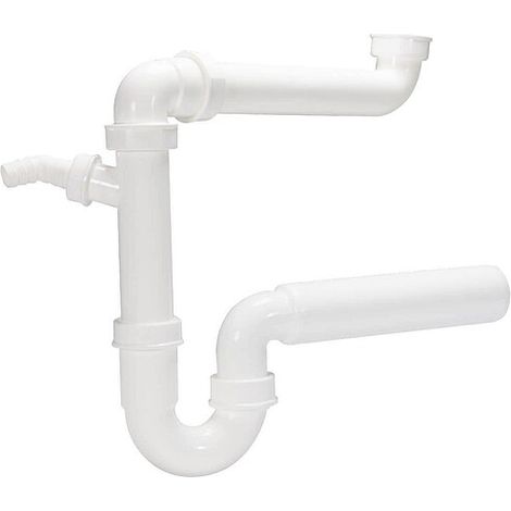 Raumsparsifon DN 40 (1 1/2'') für Spüle - mit Schlauchanschluß DN 20 (3/4'') - Abgangsrohr DN 50