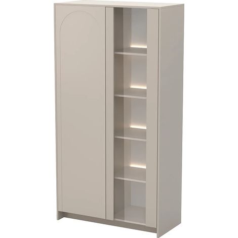Vitrine 2 portes avec LEDs - Beige - NALYRA (1/5)
