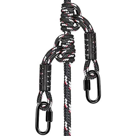 BeneLabel 50cm Cordelette pour Escalade Corde Elagage Corde de Sécurité en Polyester avec Mousqueton pour l'alpinisme en Plein Air Sauvetage d'urgence Survie Accessoires, 10mm Diamètre/2000lbs (1/5)