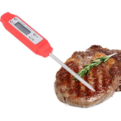 Selbstkalibrierendes digitales Lebensmittelthermometer im Stiftformat, hohe Präzision, rot (1/5)