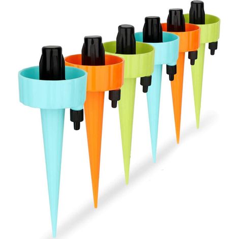 Sistema de riego por goteo ajustable, 16,5 cm, 6 piezas – Riego automático para plantas en maceta, 2 semanas de vacaciones (1/5)