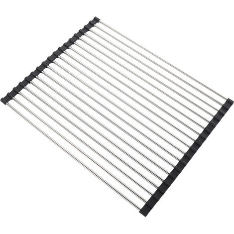 Égouttoir à vaisselle enroulable en acier inoxydable - Pliable 45 x 35 cm (1/4)