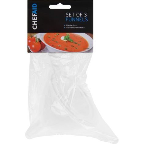 Lot de 3 entonnoirs en plastique blanc (1/4)