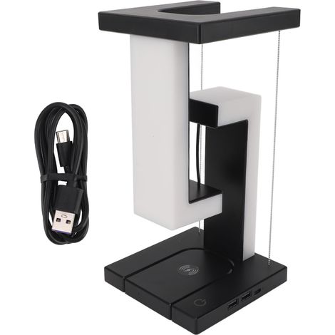Ortviai Lampe de Bureau à Suspension Magnétique avec Charge Sans Fil, Dimmable en 3 Niveaux, LED 4 W, USB-C 5 V/3 A (1/5)