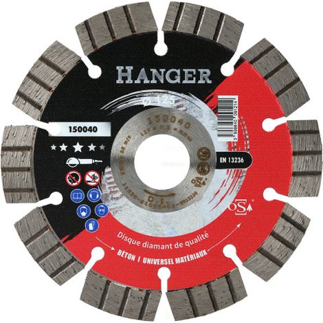 Disque diamant universel Premium 125mm hauteur 12mm pour le béton segment - HANGER - 150040 (1/3)
