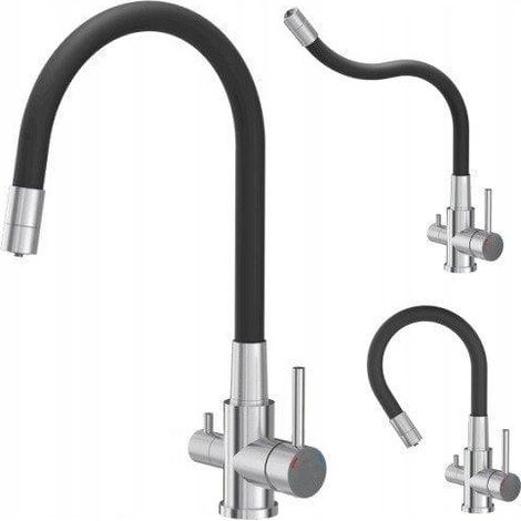 Robinet de lavabo steiner AGNES SteelQ acier brossé noir mat (1/3)