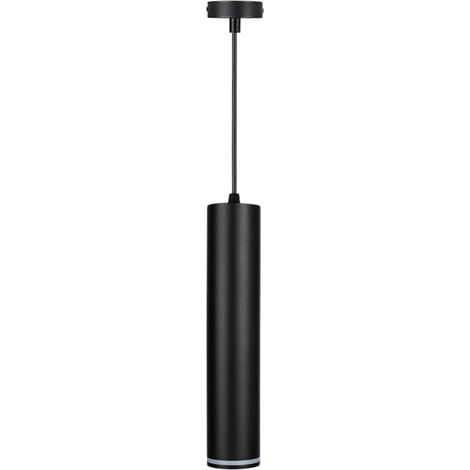 TRADE SHOP - Lampadario A Sospensione Da Soffitto Forma Cilindrica Lampada Pendente Attacco Gu10 Sp-01 - Nero
