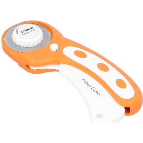 Cutter rotatif à poignée pressante - 45mm - Idéal pour tissu, cuir, papier - Outil de couture et bricolage (1/4)