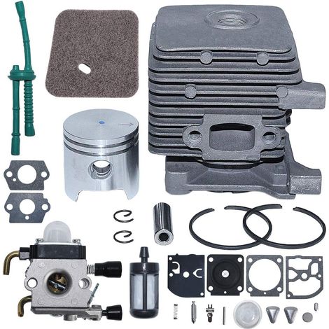 Kit de réparation de cylindre et piston 34 mm avec carburateur, filtre à air et carburant pour taille-haie Stihl FS55 FS45 FS38 avec joint. (1/5)