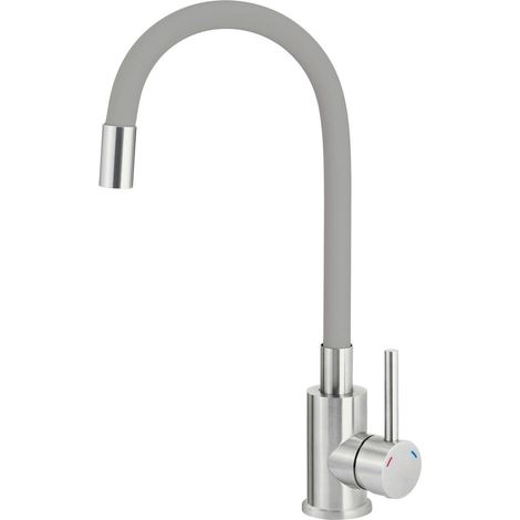 Neo Luno rubinetto cucina grigio acciaio inox