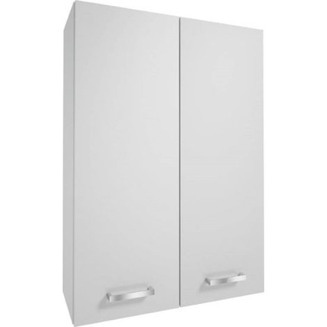 Armario de baño suspendido Mea blanco brillante de 71 x 50 cm.