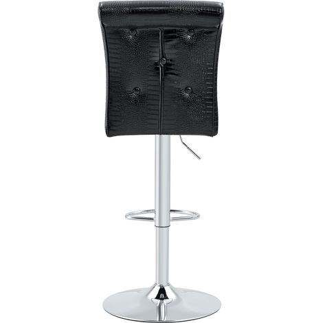 Set 4 sgabelli bar vintage neri regolabili in PVC effetto coccodrillo con dettagli crystal (1/5)