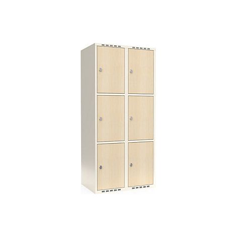 kaiserkraft Armadietto a 3 scomparti Fydor HPL 2 colonne (1/4)