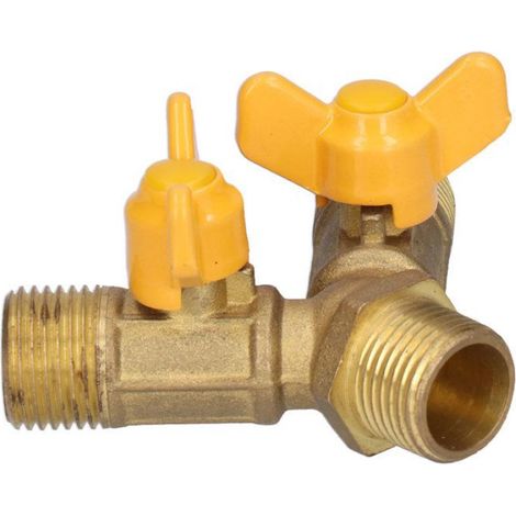 Robinet à tournant sphérique de gaz de carburant à 3 voies G1/2, raccord de commutateur naturel à filetage mâle pour appare (1/4)