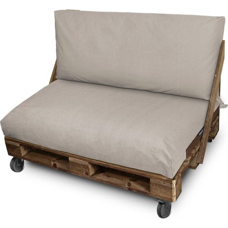 Set de cojines para palets Asiento 120x80x20 + Respaldo 120x45x25 Piedra Naylim Mate Happers