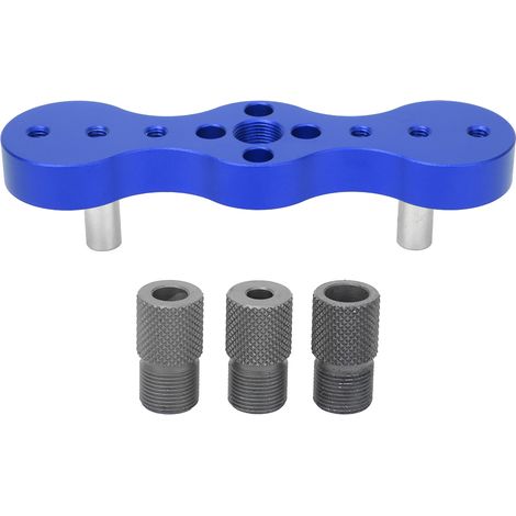 Gabarit de perçage pour tourillons de menuiserie, en alliage d'aluminium, outil d'ouverture de trous 6/8/10 mm, bleu (1/5)
