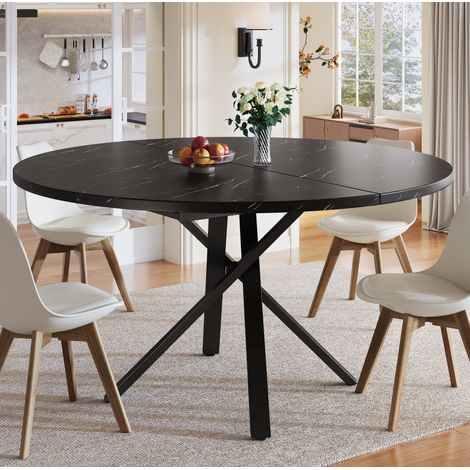 tavolo pranzo 100x140 allungabile marmo nero HAVRYA (1/5)