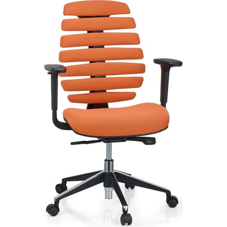 Bürostuhl / Drehstuhl ERGO LINE II Stoff orange hjh OFFICE (1/5)
