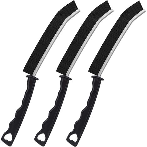 3 Brosses de Nettoyage pour Interstices - Poils Durs - Idéal Joints Carrelage Salle de Bain, Cuisine, Fenêtres - Nettoyage Crevasses et Recoins (1/5)