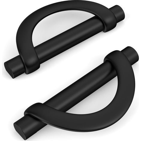 Tirador de mueble de cocina negro, juego de 2 piezas con tornillos de aleación de zinc, ideal para escritorios y cajones, distancia entre agujeros: 96 mm (1/5)