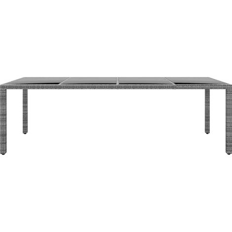Maison Exclusive - Tavolo Giardino Grigio 250x100x75cm Vetro Temperato Polyrattan (1/5)