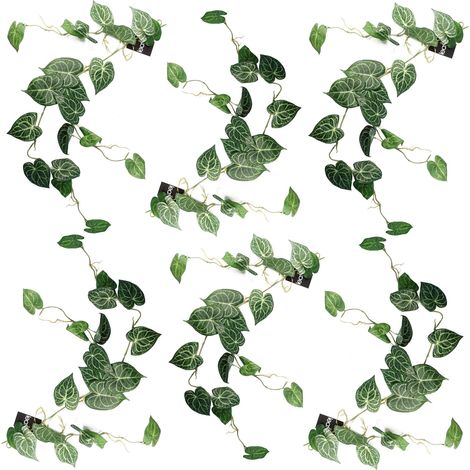 6 x 100cm Artificial Hanging Trailing Rounded Ivy Plant (1/4)
