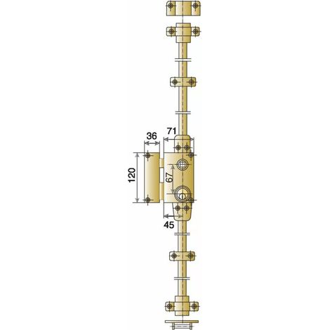 JPM – Serrure en applique 3 points verticale VEGA à tirage gauche – Tension 12V – Protection anti-crochetage – Largeur têtière 20mm