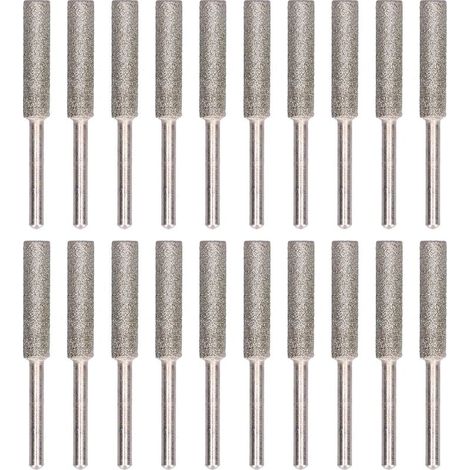 Kit d'affûtage de tronçonneuse 20 pièces, têtes de meulage rotatives, limes argentées de 5,5 mm (1/5)