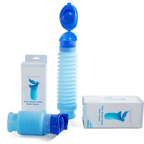 Bouteille d'urine portable pour adulte et enfant, bleue, 750 ml, étanche, réutilisable, pour voyage en voiture, unisexe (1/5)