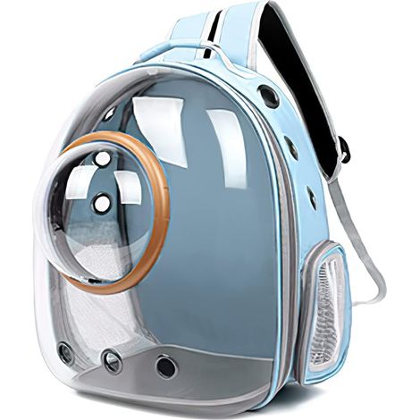 1 Sac à Dos Transparent pour Animaux, Capsule Spatiale Ventilée, Tissu Oxford et PC, pour Chien et Chat de Moins de 6,5 kg (1/5)