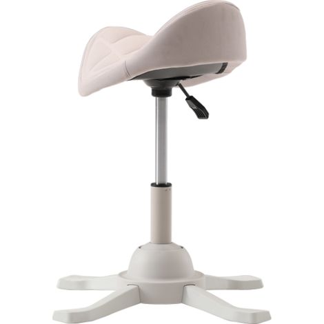 Tabouret ergonomique Up Up Toronto, blanc, tissu ivoire, vérin à gaz allongé (1/5)