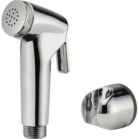 Ducha de higiene para WC Bidé QUICK PLOMBERIE - 1 Ducha Inodoro M 1/2 + Soporte mural ABS Cromado