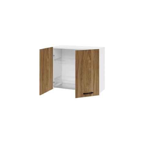 KIT CUCINA PENSILE 2 ANTE SCOLAPIATTI 80X32XH72 CM NOCE