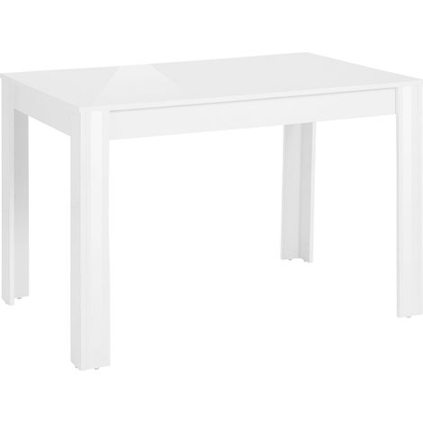 Lynn Table à manger en mélaminé blanc 6 personnes L120 (1/4)