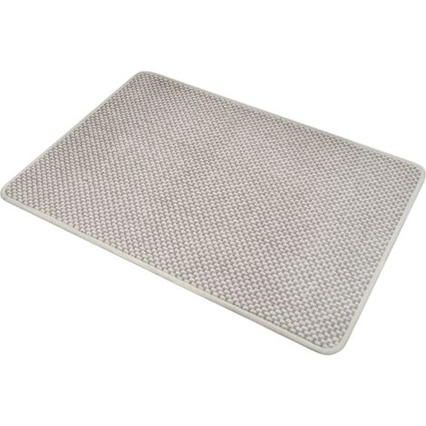 Tapis de bain antidérapant, chenille douce et absorbante, séchage rapide, envers en caoutchouc, lavable en machine, 51 x 81 cm, beige (1/5)