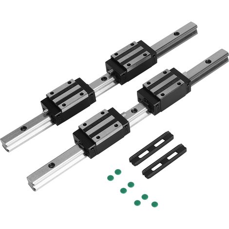 rails de guidage linéaires en fonte HG15-300 mm avec 4 blocs de glissement à roulement linéaire HGH15 noirs (1/5)
