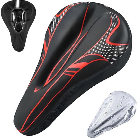 Vélo Selle Housse,Housse de Siège de Vélo en Gel,Silicone Coussin de Selle pour Vélo,Fait de Silicone et Éponge,Respirant,pour VTT de Montagne,Vélo de Route,pour Hommes et Femmes (1/5)