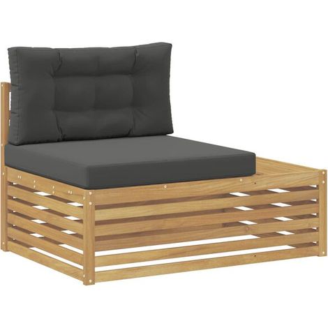 Canapé d'extérieur avec coussins, blanc, 115 x 83 x 73 cm (1/5)