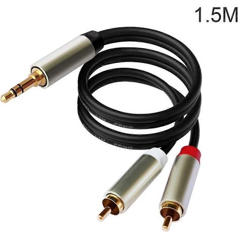 Adaptateur jack casque 3,5 mm (1/8") vers 2 RCA mâles, câble audio stéréo en Y - 1,5 m
