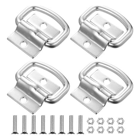 D-Ring Tie Down Rings, Tie Down Rings, Trailer D-Ring Attachment Hook, D-Ring Mounting Rings for Cars, Trailers, Trucks, Motorcycles, Boats Kayaks Accessories (1/5)