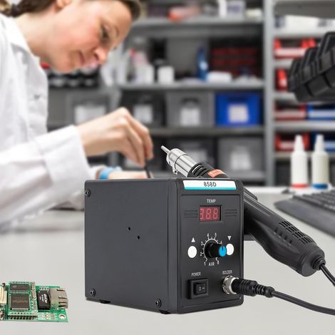 Table de soudage SMD avec kit de pistolet à air chaud 700w 120l / min température réglable 100  500 ° C station de soudage à air chaud affichage numérique de micro - ordinateur LED avec 3 buses d'air