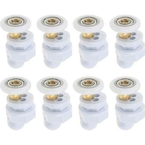Set di 8 rulli ultra silenziosi da 23 mm per porte scorrevoli in vetro per doccia e bagno turco -Crezuo