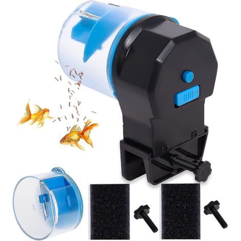 Distributeur automatique de nourriture pour poissons, minuteur électrique, adapté aux aquariums, petits poissons et tortues (beige) (1/5)