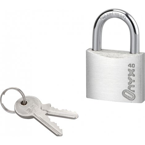 Cadenas à clé, alu, 40mm, anse acier cémenté nickelé, 2 clés - SP