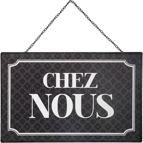 Placa - metal - negro - 28x18 cm - Atmosphera créateur d'intérieur