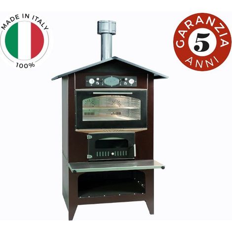 Forno a legna da esterno Sedicinoni Country Rossofuoco con carrello