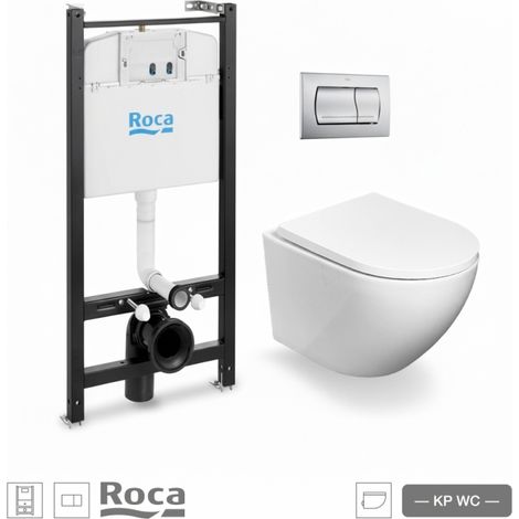 Bastidor GEBERIT pack cisterna empotrada y pulsador delta 01 blanco br con inodoro suspendido ROCA the gap rimless (1/4)