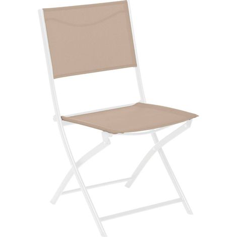 Hesperide – Lot de 4 chaises de jardin pliantes – Acier traité époxy – Toile texaline anti décoloration – Dimensions L52 x l46 x H87 cm – Hauteur d'assise 46,5 cm