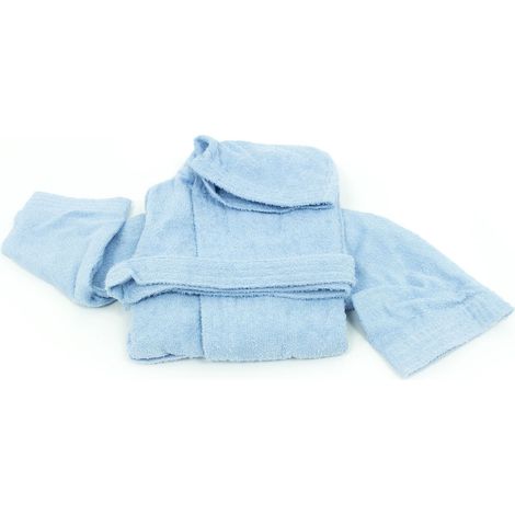 Accappatoio Per Bambini In Spugna Modello Children Colore Azzurro, misura10 AnnicoloreAzzurro