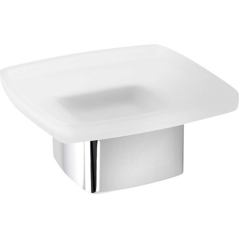 Sapho Gedy Badaccessoires - Seifenschale Lounge zum Aufstellung, Glas matt/Chrom 545113